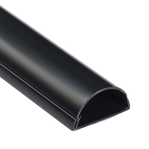 Image of D-Line 1M5025B Maxi Trunking, Decorative TV Cable Tidy, Electrical Wire Cover, Popular Cord Management Solution - 50mm (W) x 25mm (H) - Black (1-Meter Length)