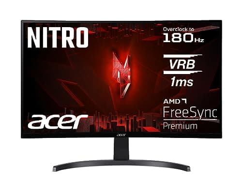 Image of Acer Nitro ED273 S3 Gaming Monitor 27 Inches (69 cm Screen) Full HD, 165 Hz (180 Hz OC), 1 ms (VRB), 1 x HDMI 2.0, 1 x HDMI 1.4, 1 x DP 1.2, AMD FreeSync Premium, Black