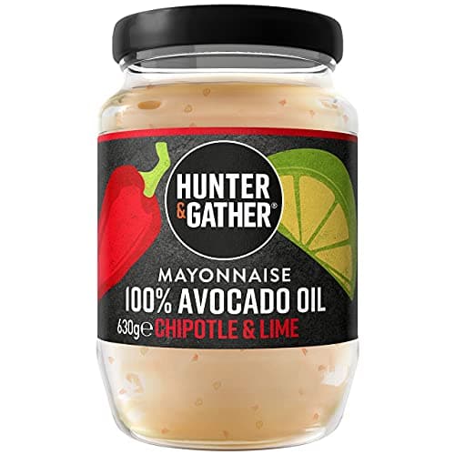 Image of Hunter & Gather Chipotle & Lime Avocado Oil Mayonnaise 630g | Seed Oil Free I Made with Pure Avocado Oil & British Free Range Egg Yolk | Paleo, Keto, Sugar and Gluten Free Avocado Mayo | Smoky & Fiery