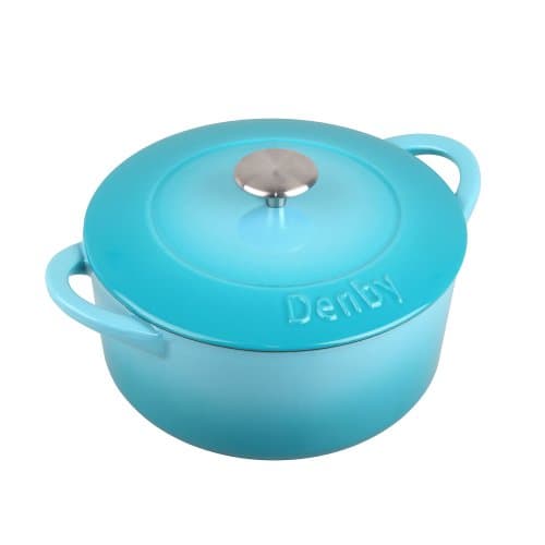 Image of Denby Azure Cast Iron 22 cm 3 Litre Round Casserole
