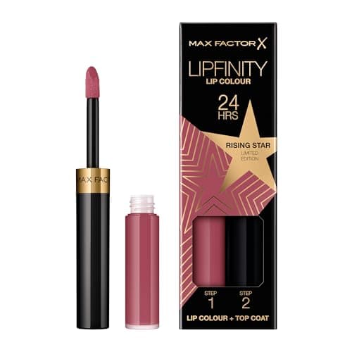 Image of Max Factor Lipfinity Rising Star, Long-Lasting, Two Step Lipstick, Vibrant Colour, Hydrating, Lasts 24 Hrs, Matte Lip Colour With Glossy Top Coat, 4.2g
