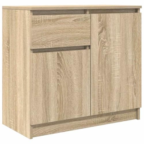 Image of vidaXL Sideboard Drawer Cabinet Sonoma Oak 71x35x65 cm/Brown Engineered Wood Storage for Living Room/Office