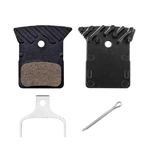 Image of 2 Pcs Resin Disc Brake Pads with Cooling Fin Compatible with Shimano DURA-ACE ULTEGRA 105 TIAGRA GRX DEORE XT SLX Series, Upgrade for L03A L04A L05A Replacement for Road and MTB Hydraulic Brakes
