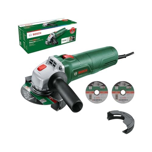 Image of Bosch Small Angle Grinder UniversalGrind 750-115 (750 W; 3X Straight Cutting Discs; for Grinding, Cutting, Brushing and Sanding; in Carton Packaging)