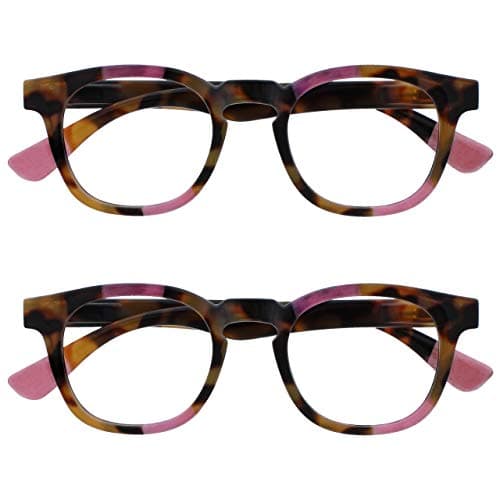 Image of Opulize Ava 2 Pack Brown Tortoiseshell Pink Distance Glasses Short Sighted Womens Ladies MM62-4 -2.00