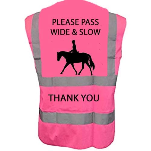 Image of Hi Vis Viz High Visibility Reflective Vest Horse Riding Equestrian Safety Vest (Adult S 36/38, Pink)