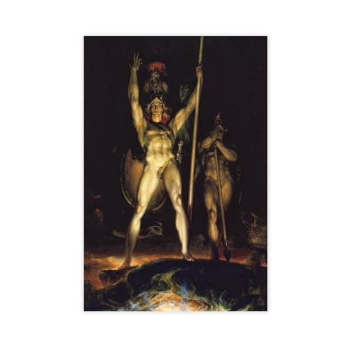 Image of GJtyRFH Satan Summoning Legions – Sir Thomas Lawrence Inspired Gothic (2) Canvas Wall Art Posters And Prints Room Aesthetic Bedroom Office Decor 16" L X 24" W