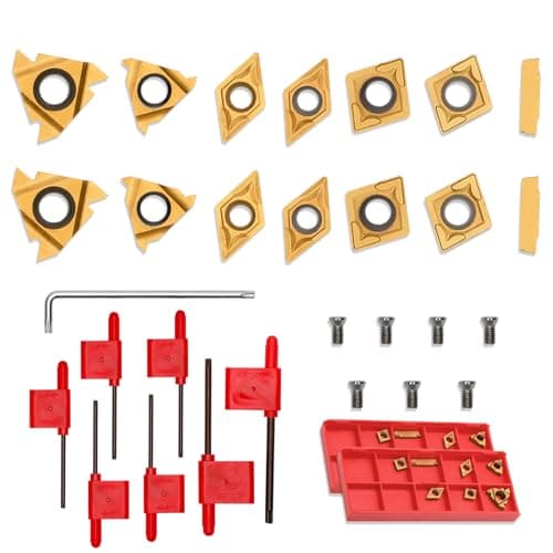 Image of 14 Pcs Turning Inserts for 1/2'' 12mm Turning Grooving Threading Boring Carbide Inserts Carbide Turning Tool
