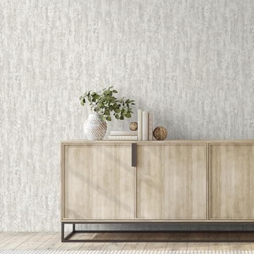 Image of SOPHIE LAURENCE Plain Light Grey Wallpaper for Living Room Textured Industrial Effect Paste The Wall Free Match