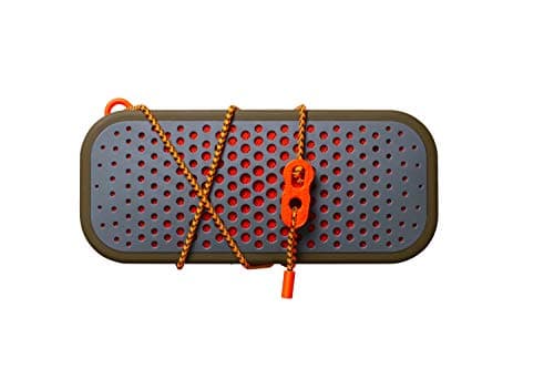 Image of Boompods Blockblaster Bluetooth Wireless Speaker - Compact Portable Speakers, IPX7 Waterproof, Outdoor/Weatherproof, Built in Mic & Power Bank, Travel Speaker for Phone, Laptop & TV, Orange/Green