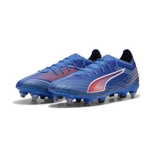 Image of PUMA Unisex Ultra 6 Match Mixed Soft Ground Football Boots, Ultra Blue-PUMA White-Glowing Red, 10 UK