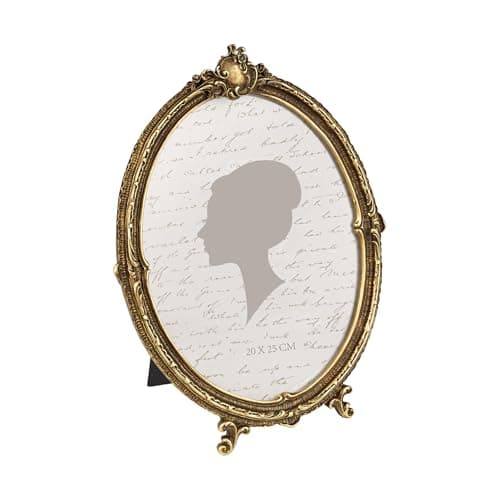 Image of Sunlit Oval Vintage Picture Frame 8x10 Inch, Antique Photo Frames with Glass Front, Ornate Photo Display, Tabletop Wall Hanging, Gift Ideas, 25x20 cm, Bronze