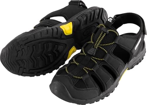 Image of Cressi Luca Sandals Black/Yellow 43 - Comfortable Unisex Trekking Sandal Ideal for Outdoor Adventures, Especially Suitable for Hiking in Aquatic Environments, Black/Yellow, 43