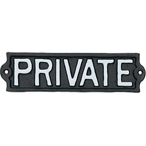 Image of AB Tools Private Black Sign Cast Iron Sign Plaque Door Wall House Gate Garden Office