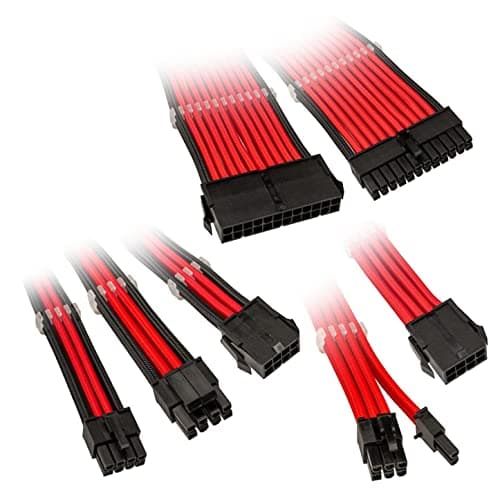 Image of Kolink Core Adept Braided Cable Extension Kit - Racing Red