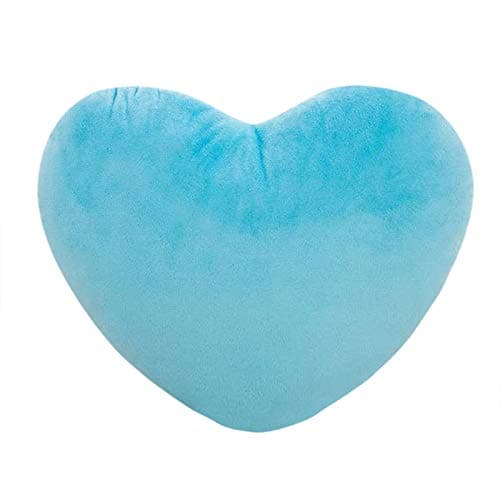 Image of YBEBEWE Heart Pillow Decorative Back Cushions Throw Pillows for Bed Couch Cute Faux Small Pillow for Women Valentine Anniversary Autumn Halloween Christmas Home Decor (Blue, 40cm)