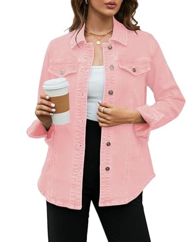 Image of Vetinee Womens Summer Jackets Womens Jackets Blush Pink Size Medium Fits UK Size 12 to UK Size 14