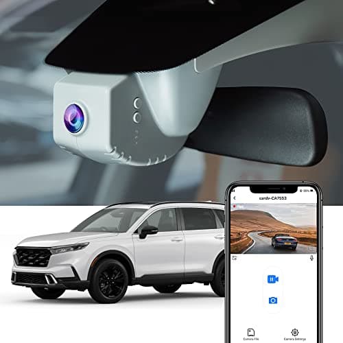 Image of Fitcamx Dashcam 4K Compatible with Honda CR-V 2023 2024 2025 2026 Sport Touring EX EX-L Hybrid(Gen 6), Integrated OEM, 2160P UHD Video Quality, Loop Recording WiFi, G-Sensor, Plug&Play, Gray 64GB Card