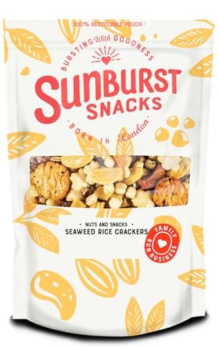 Image of Sunburst Snacks Seaweed Rice Crackers, Asian Japaneese Style Crispy Snack, Resealable & Recyclable Pouch, 500G