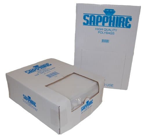Image of 10" x 15" 200g Medium Density Sapphire Polythene Poly Plastic Food Storage Bags Plain Clear Qty 500