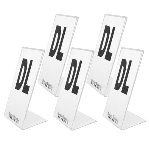 Image of DSL Acrylic Poster Menu Holder - Portrait, Single Sided, Table Display Stand, Sign Holder, Perspex Freestanding Menu Holder (SU-PSS) (5, DL)