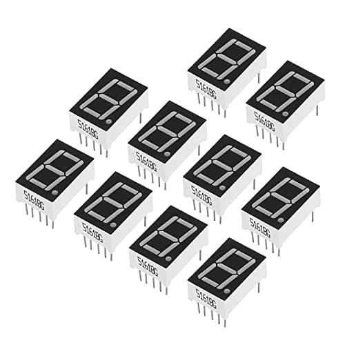 Image of PATIKIL LED Display Digital Tube, 20 Pack Common Anode 7 Segment 10 Pin 1 Bit 2.2V 0.56" Digit Height LED Display for Electronic Driver Board, Yellow Green