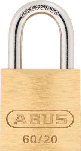 Image of ABUS60/20 Brass Padlock - Weatherproof and Stainless Steel Shackle - Two Keys - for Garage, School, Locker, Warehouse - ABUS Security Level 5 - Brass