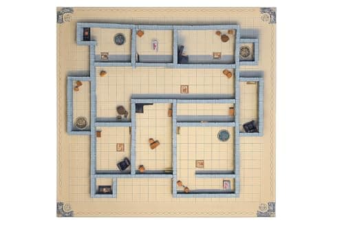 Image of Modular Dungeon Terrain Set for DND, 28mm Tabletop RPG Stone Walls with Arched Doorways and Accessories for Dungeons and Dragons, Pathfinder and Wargaming (Extra-large TPR Grid Mat)