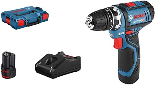 Image of Bosch Professional 12V System GSR 12V-15 FC Cordless Drill/Driver (incl. 2 x Battery GBA 12V 2.0Ah, Quick Charger GAL 12V-40, Drill Chuck Adapter GFA 12-B, L-BOXX 102) - FlexiClick System