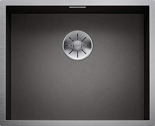 Image of BLANCO ZEROX 500-U DarkSteel | Stainless Steel Sink | Installation Type: undermount Installation | for 60 cm Wide Base cabinets | Resistant to Scratches | Spacious Bowl Volume | [54x44x18.4 cm]