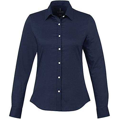 Image of Elevate Vaillant Long Sleeve Ladies Shirt (XXL) (Navy Blue)