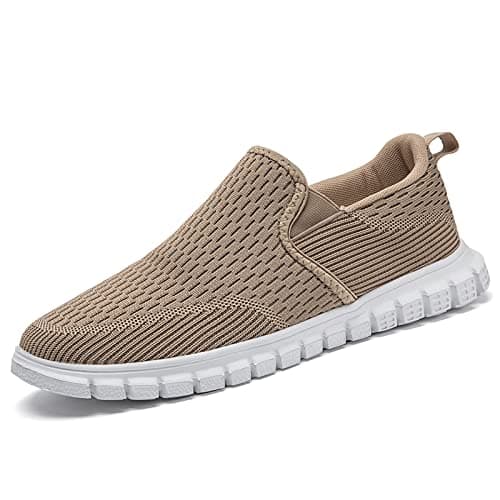 Image of Oltyutc Men's Loafers Slip On Driving Business Shoes Casual Comfy Canvas Lightweight Outdoor Shoes Khaki Size 7