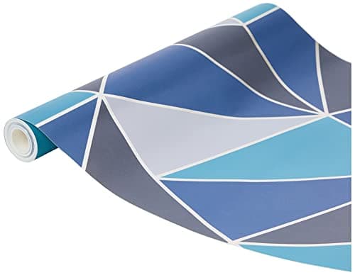 Image of Fine Décor FD42001 UK Apex Geo Sidewall Wallpaper, Aqua/Navy