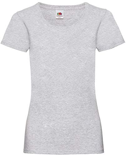 Image of FRUIT OF THE LOOM Women's Valueweight Short Sleeve T Shirt, Heather Grey, XS UK