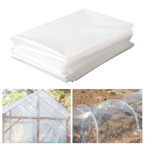 Image of SuQurtom 3M X 4M Heavy Duty Polythene Plastic Sheeting, Thickened Clear Plastic Dust Waterproof Sheets, Garden & Building Cover Sheets for Insulation, Rubble Protection & Gardening