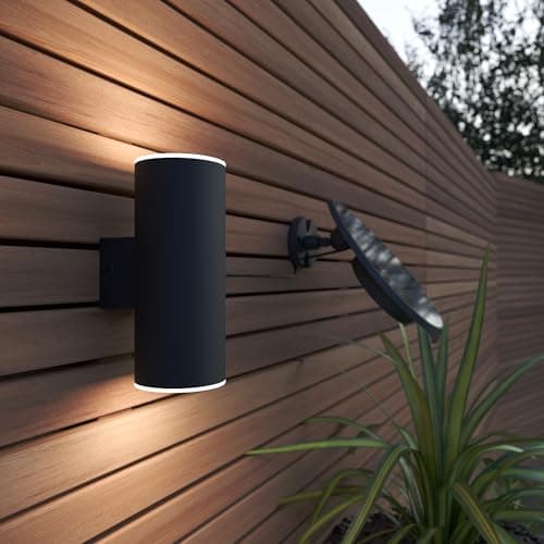 Image of SolarCentre® Chester Up and Down USB Chargeable Solar Powered Outdoor Wall Light - Powered by Leaf (Anthracite)