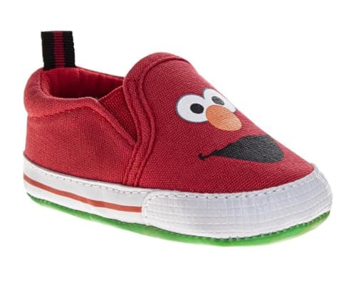Image of Josmo Sesame Street Infant Shoes Cookie Monster, Elmo & Abby First Walker Sneakers Canvas Shoes for Babies and Girls for Unisex Baby, Red -, 20.0 cm