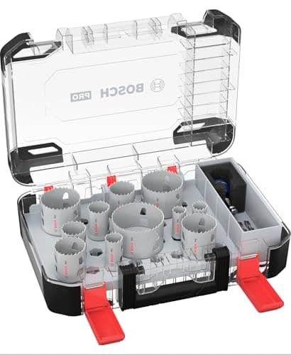 Image of Bosch 14x PRO Multi Material Power Change Plus Hole Saw Set - Transparent Case (for Softwood, Drywall, Ø 20-76 mm, Professional Accessory Rotary Drill/Drivers)