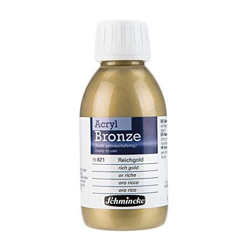 Image of Schmincke - Acrylic bronze, rich gold, 150 ml, 15 821 020, shiny metallic effects on acrylic paintings, paper, canvas, wood, metal, plastic, plaster