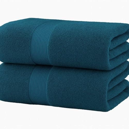 Image of Diamond Tex Super Jumbo Bath Sheet, Luxury Extra Large Bath Sheet, Size 90x180 cm, 600GSM,100% Egyptian Cotton, Big Wrap Towel Sheet (1, Blue Lagoon)