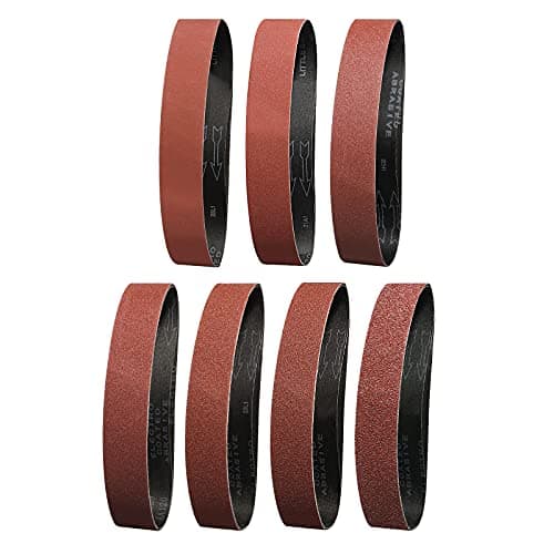 Image of Sruhrak Sanding Belts 50 x 686mm- 2X 40/60/80/120/180/240/400 Grits Abrasive Sanding Belts for Grinding Polishing and Derusting, Suitable for 50X686 Belt Sander (14 Pack)