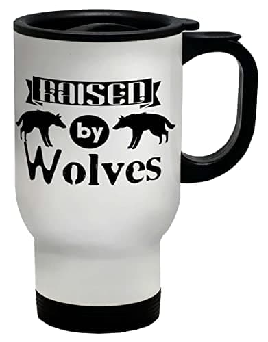 Image of Shopagift Raised by Wolves Travel Mug Cup