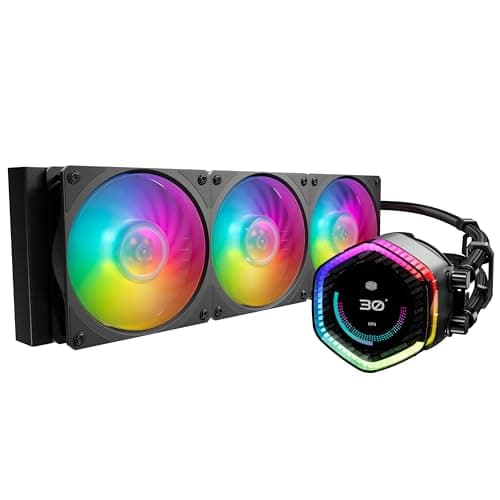 Image of Cooler Master MasterLiquid 360 Ion CPU Liquid Cooler - 2.1" LCD Display, AIO Water Cooling System, Gen X Dual-Chamber Pump, Mobius 120P ARGB Fans, Addressable Gen 2 RGB, LGA1700 & AM5 Brackets