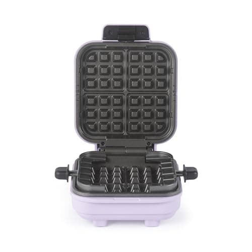Image of Giles & Posner Sorbet Stuffed Waffle Maker – Extra Deep Belgian Waffle Maker, PFAS-Free Non-Stick Cooking Plates, Lifting Tools to Remove Waffles, Space-Saving, Locking Clip, 750W, Purple