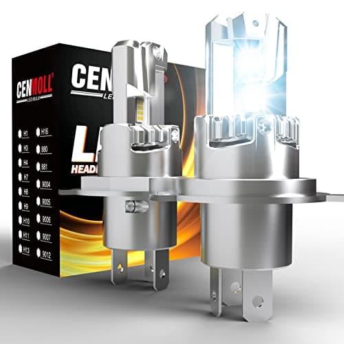Image of CENMOLL H4 Led Headlight Bulbs, 110W 30000LM 6000K Cool White 360 Degree Adjustable Beam Angle 12V 24V 500% Brighter 9003 HB2 H4 Headlight Bulbs Canbus Error Free Mini Design Conversion Kit, Pack of 2