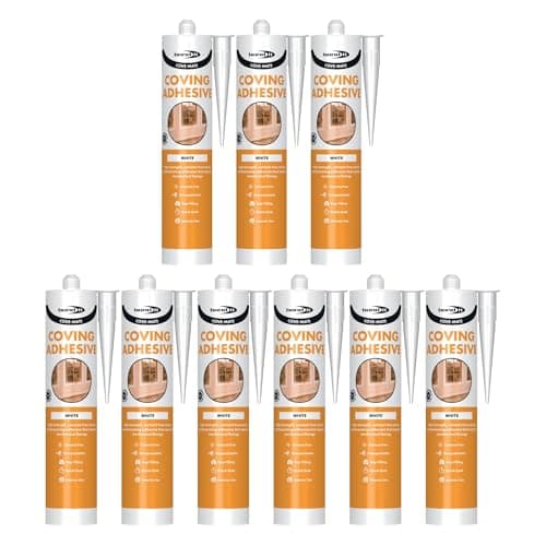 Image of Bond It COVE-MATE Coving Adhesive – 9x White 285ml | Solvent-Free – High-Strength Gap-Filling Adhesive Sealant for Covings – Skirting Boards – & Dado Rails | Premium Sealer Over-Paintable – Quick Grab