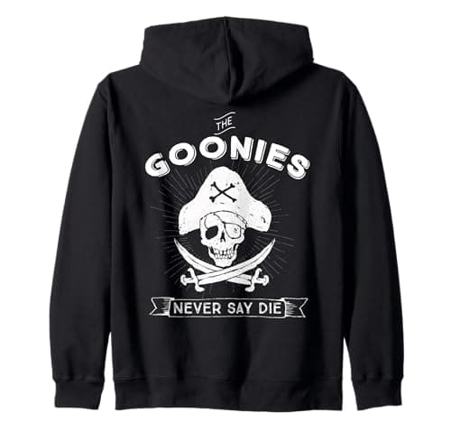 Image of The Goonies Never Say Die Skull Pirate 80s Fun Logo Classic Zip Hoodie