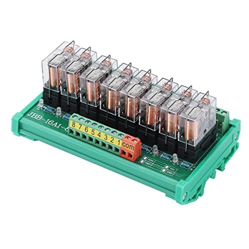 Image of Molence DIN Rail Mount 8 Channels G2R-1-E Relay, AC/DC 24V Control 8 SPDT 16A Pluggable Power Relay Module for PLC MCU