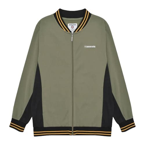 Image of Lambretta Mens Vintage Track Bomber Jacket - Khaki/Black/Gold - L