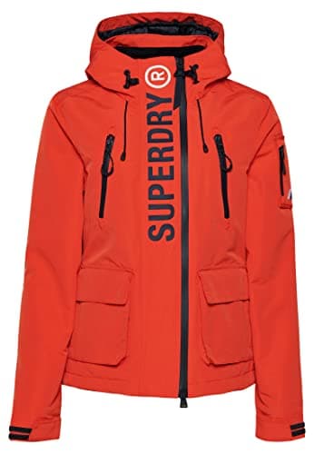 Image of Superdry Womens Ultimate Windcheater Windbreaker, Bold Orange/Rich Navy, S